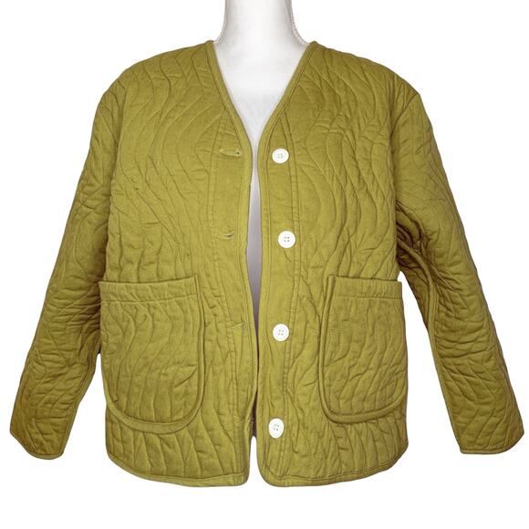 Back Beat Co. Pistachio Green Organic Cotton Twill Wave Liner Quilted Jacket - Picture 6 of 13